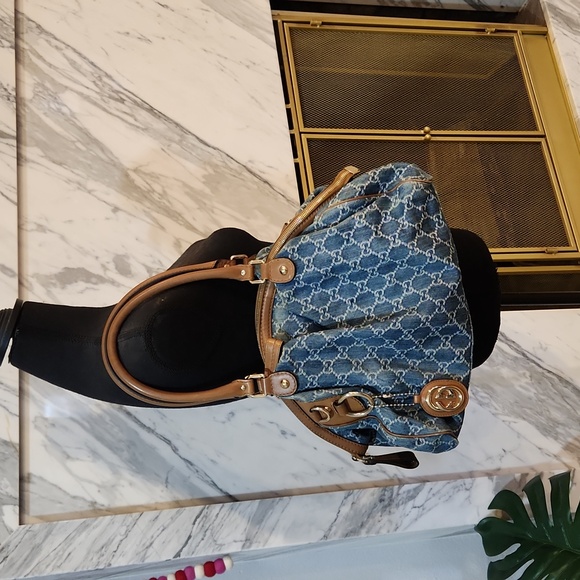 Gucci Denim Medium Sukey Tote Shoulder Bag - Picture 1 of 17